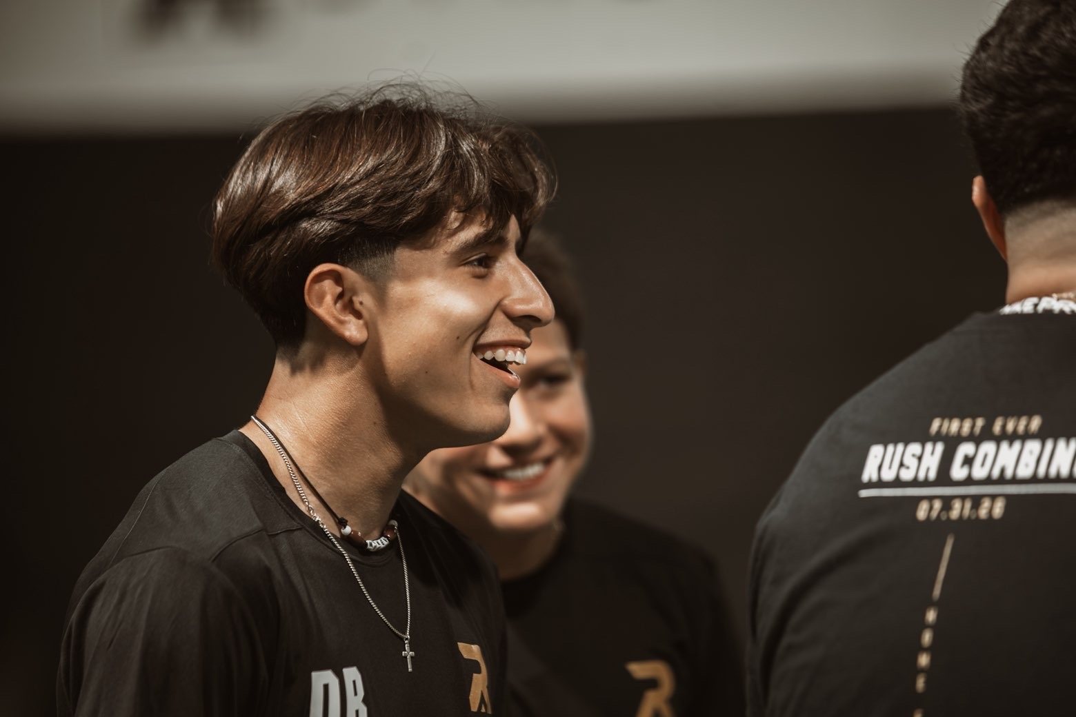 Athletes laughing together at the first Rush Combine, July 31 2026