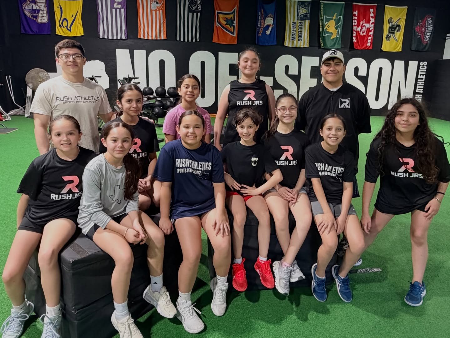 Rush Jrs athletes group photo at the facility